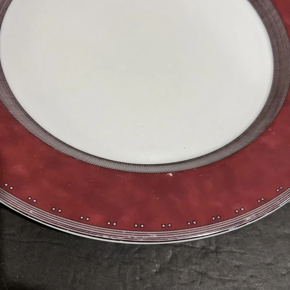 Dansk Gridworks Burgundy Dinner Plate 11 Inch Set of 2